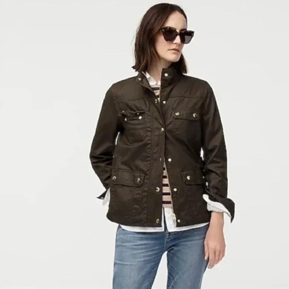 J. Crew The Downtown Field Jacket in Mossy Brown Small